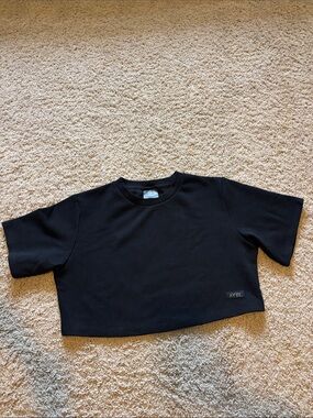 AYBL Black Cropped Short Sleeve Crew Tee